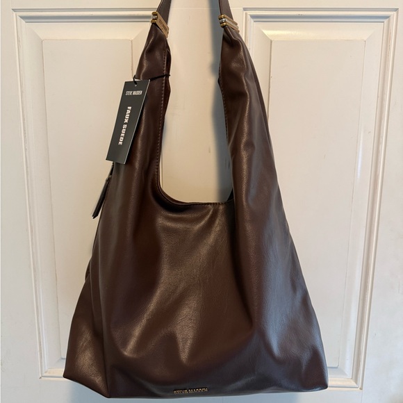 Steve Madden Dark Chocolate Brown Hobo Bdempsy Bag with crossbody 2 in 1 - Picture 1 of 14